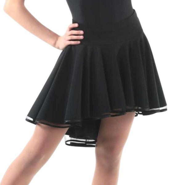 SOLO Pull-on double-layered latin skirt black