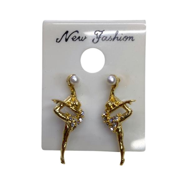 Earrings "Gymnast with a ball" pearl (Gold)