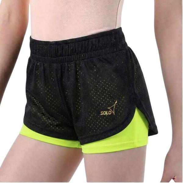 SOLO Contrasting bottom double-layered shorts lime neon