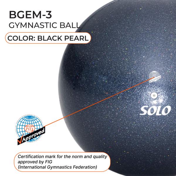 SOLO Gymnastic ball Black Pearl Rubber (18,5 cm,Rubber,FIG)