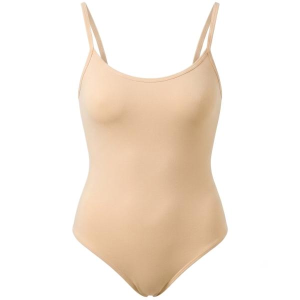 SOLO Underwear leotard with straps cotton beige