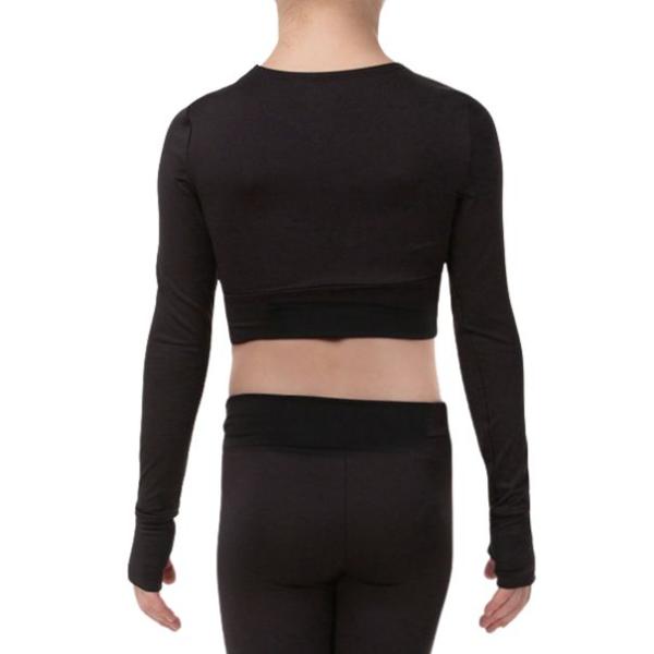 SOLO Long sleeve cropped tank top polyester black
