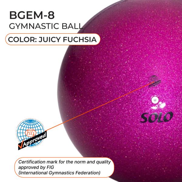 SOLO Gymnastic ball Juicy Fuchsia Rubber (18,5 cm,Rubber,FIG)
