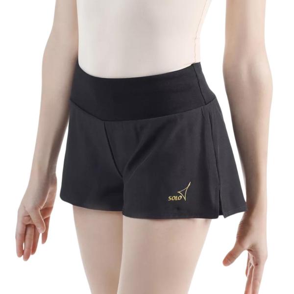 SOLO Wide band double-layered shorts black