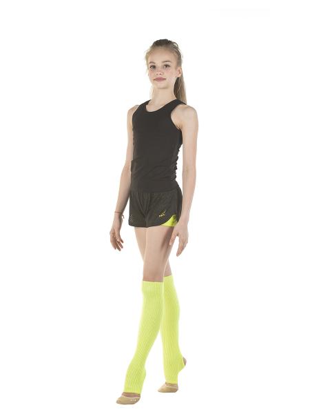 SOLO Knee high knitted legwarmers with a heel cutout lime
