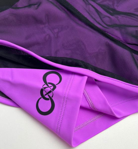 WE2 Carvico Rome Double layer shorts SH-25 (40, Black-Violet, Cotton)
