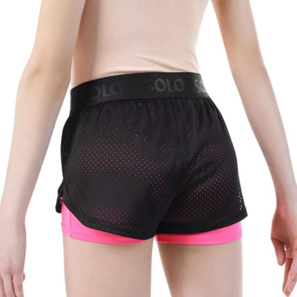 SOLO Double-layered shorts RG770-11 black pink neon