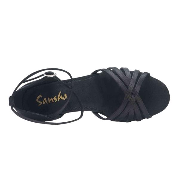 MARINA Ladie's Ballroom shoes satin BK 13056S (M,Black,Satin)