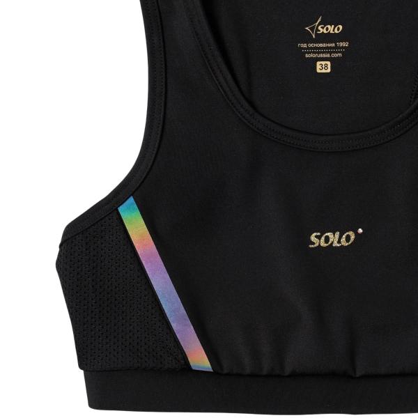 SOLO Black Racerback Crop Top "Impulse"