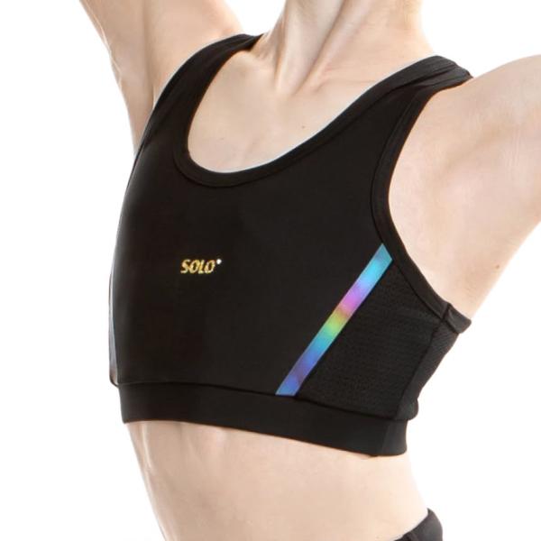 SOLO Black Racerback Crop Top "Impulse"