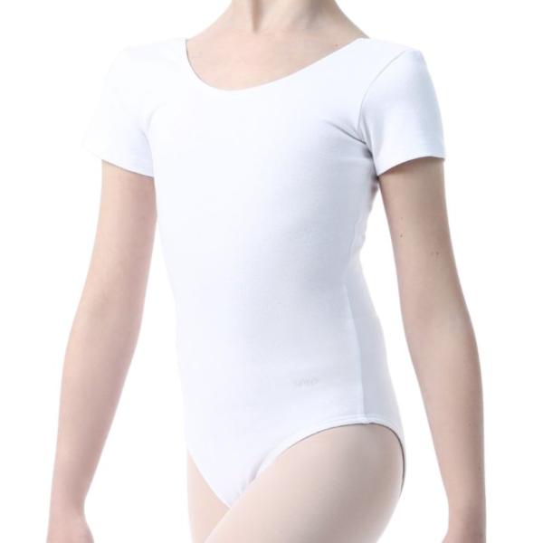 SOLO Basic short sleeve leotard cotton white