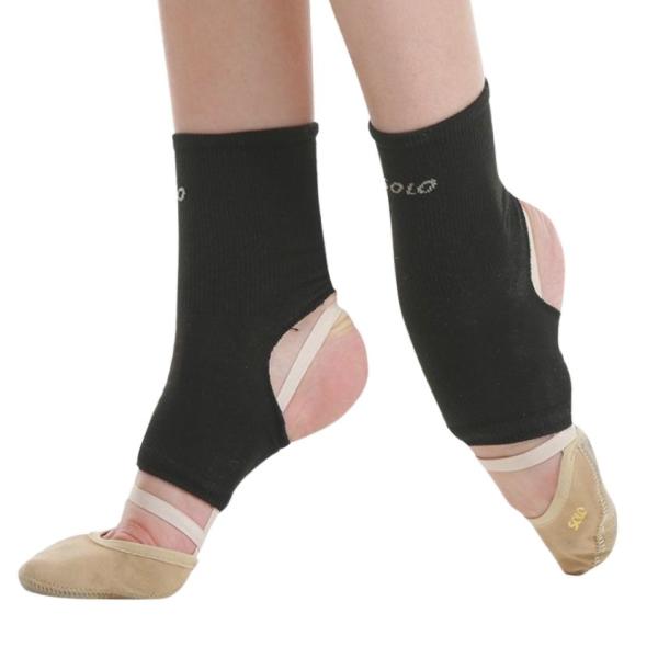SOLO Knitted ankle support with a heel cutout black
