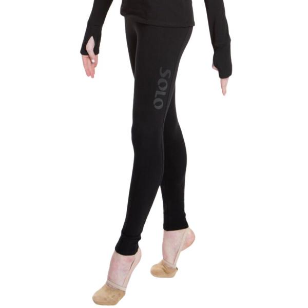SOLO Cotton ankle-length leggings «Total Black»