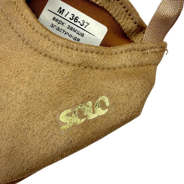 SOLO Vegan suede lightweight textile half shoes tan suntan OB52-78