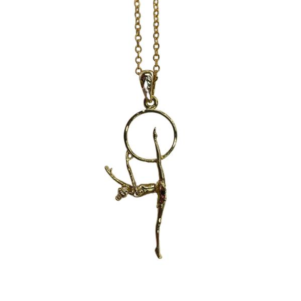 Gymnast leg-split with hoop chain TAE070523 (Gold)