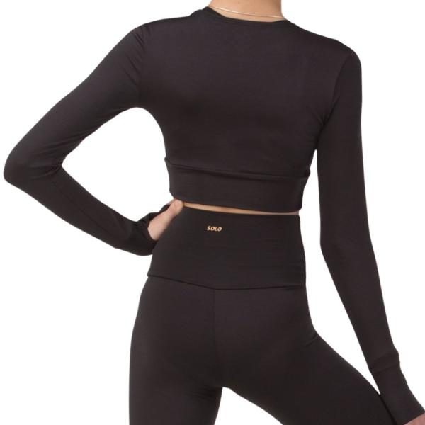 SOLO Crop top long sleeve black