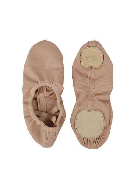 SOLO Split sole soft ballet shoes deep vamp stretch cotton beige