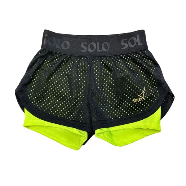 SOLO Double-layered shorts RG770-13 black lime neon