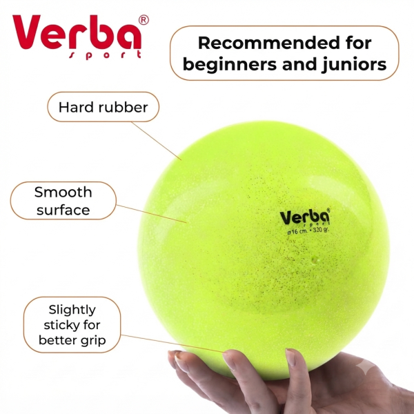 Verba Sport Gymnastic ball Juniors 16 cm glitter ( Lemon)