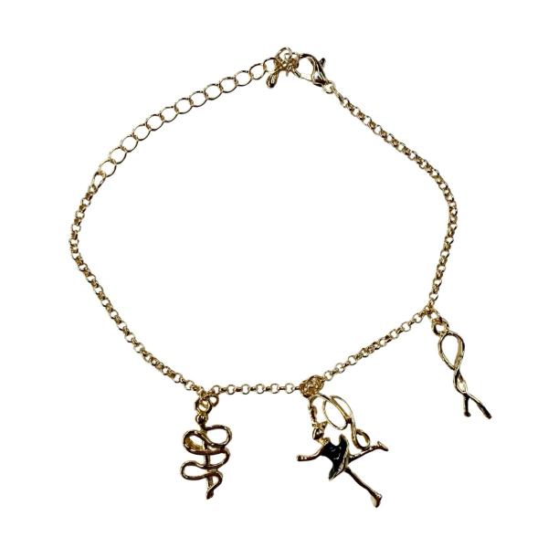 Gymnast in colored skirt with apparatus bracelet (Gold)