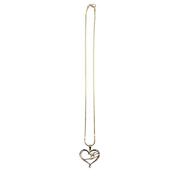 Gymnast with ribbon in Heart chain  (Gold)