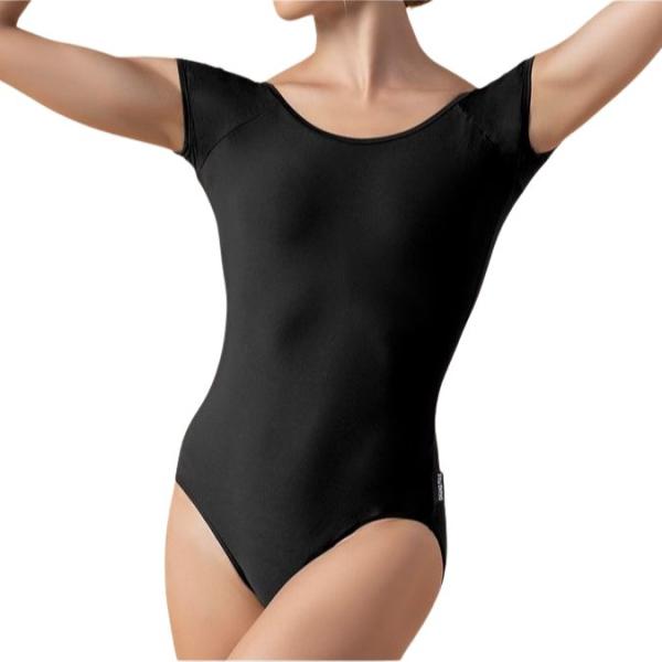 LSL60Rx MELANIA short raglan sleeve leotard by Grand Prix (152, Black)