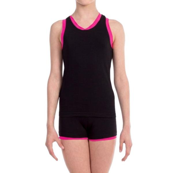 Knitted suit Emma (T-shirt and shorts)  Devora (28/116, Black+pink)