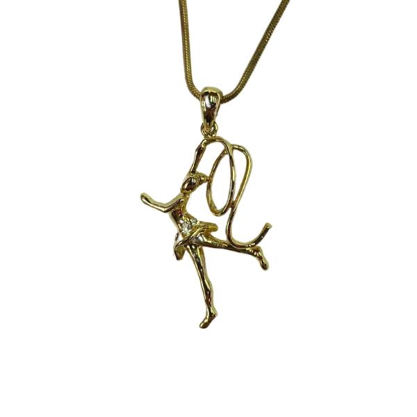 Тае Gymnast with ribbon chain (Gold)