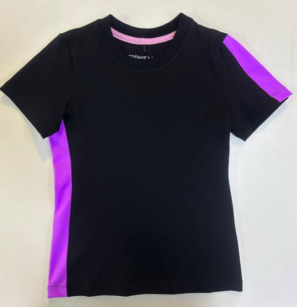 WE2 Premier Pro Vienna T-shirt with contrast stripe (38, Reflection (Black-Lilac), Cotton)