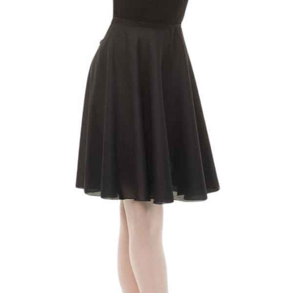 SOLO Chiffon wrap skirt 40 cm black