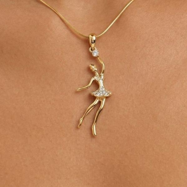Тае Gymnast with ball chain (Gold)