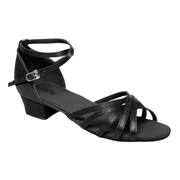 MARINA Ladie's Ballroom shoes satin BK 13056S (M,Black,Satin)