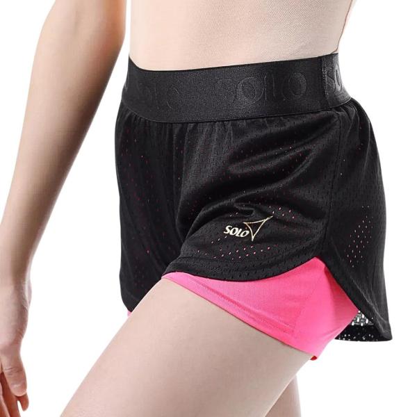 SOLO Double-layered shorts RG770-11 black pink neon