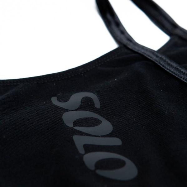 SOLO crop top with thin straps «Total Black»