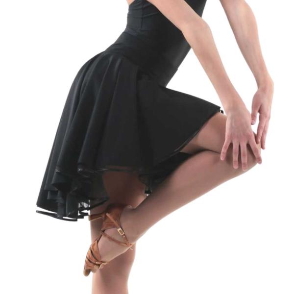 SOLO Pull-on double-layered latin skirt black