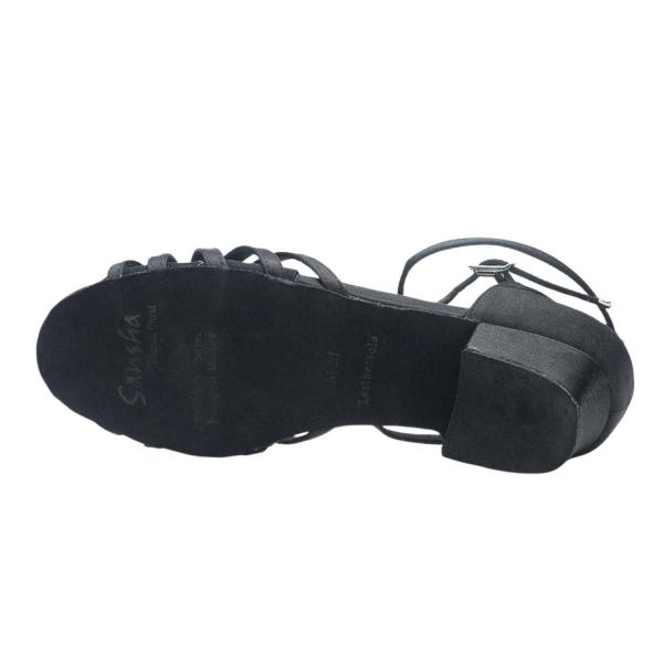 MARINA Ladie's Ballroom shoes satin BK 13056S (M,Black,Satin)